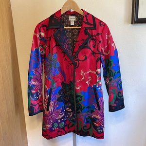 Unique vintage 70s/80s vibe mid length dress jacket